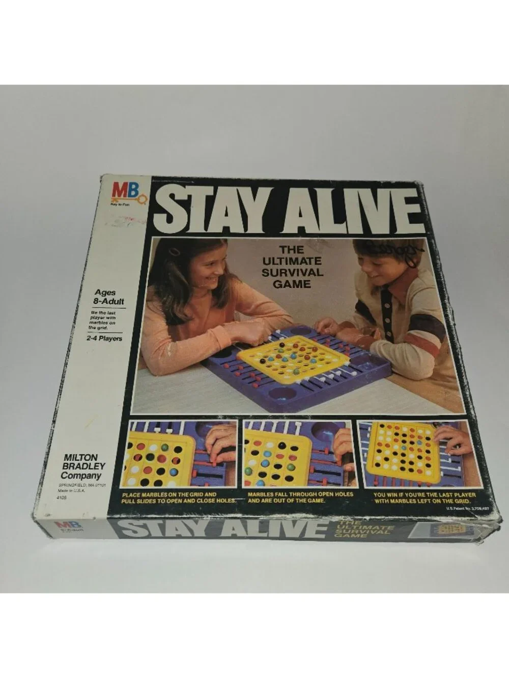 VTG Stay Alive Board Game Marbles 1978 Milton Bradley (box wear) READ